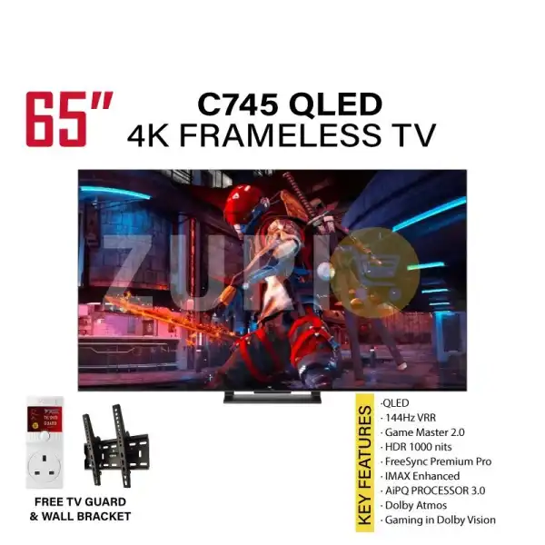 TCL C745 65" QLED 4K HDR Google Smart TV Deal