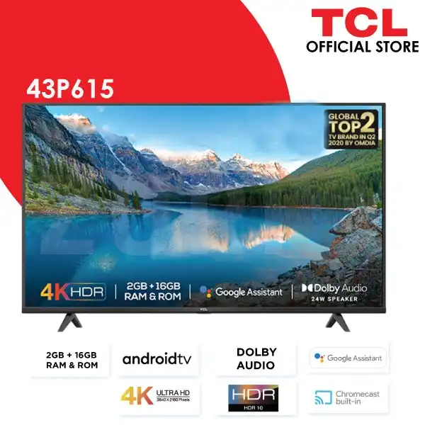 TCL P615 43" 4K Android TV - Smart Entertainment